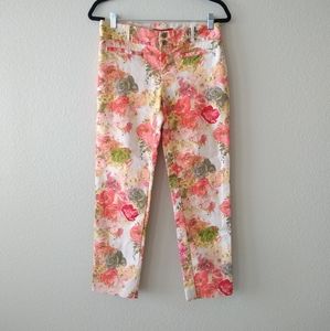 Anthropologie Cartonnier Floral Cropped Pants
